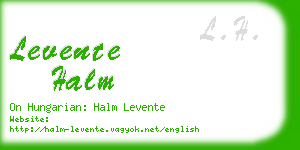 levente halm business card
